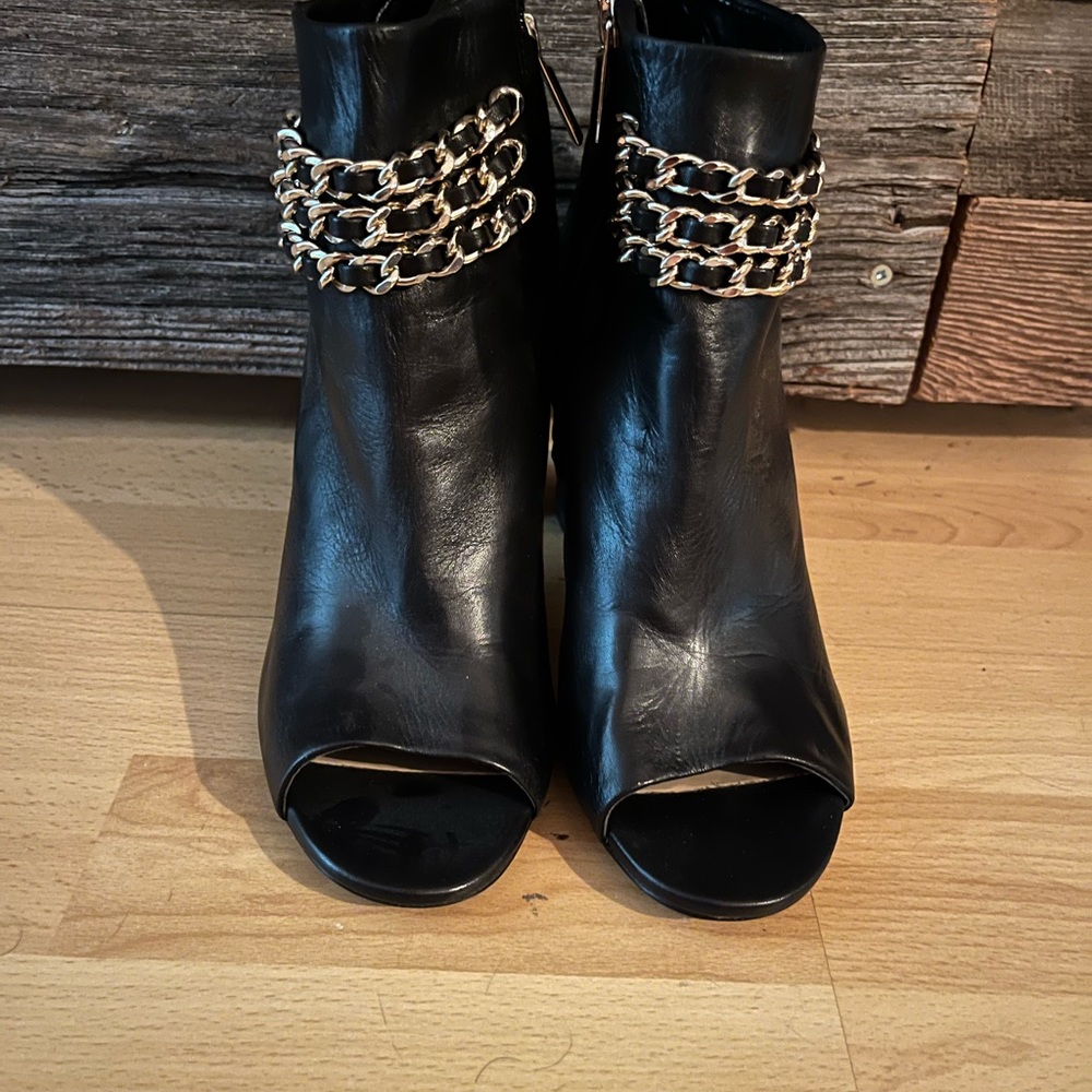 Karl Lagerfeld open toe heeled booties